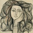 Pablo PICASSO, Portret Françoise, 20 maja 1946 Rysunek ołówkiem, węgiel, kredki w trzech kolorach na
