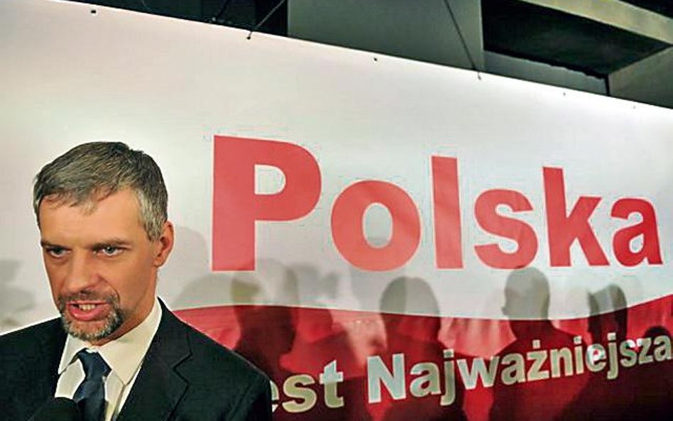 Z nazwy nowego ugrupowania ma zniknąć słowo „jest”. Na zdjęciu Paweł Poncyljusz podczas konferencji 
