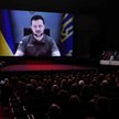 Wołodymyr Zełenski przemawia do uczestników Festiwalu w Cannes