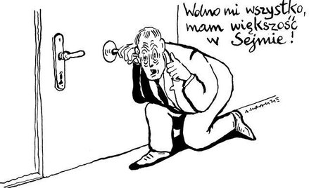 Komentarz rysunkowy. Większość w Sejmie