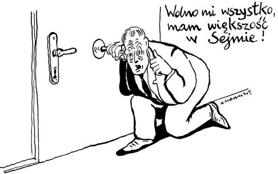 Komentarz rysunkowy. Większość w Sejmie