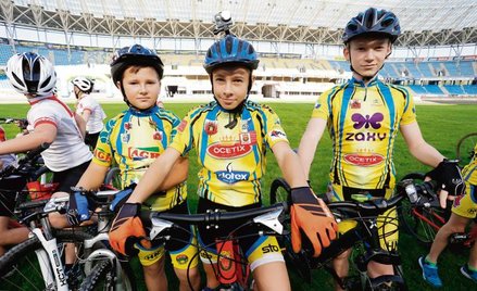 Młodzi kolarze z Kujawsko-Pomorskich Szkółek Kolarskich.