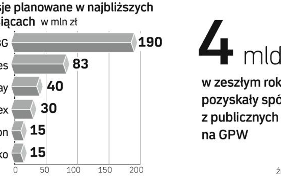 Wartość publicznych emisji bliska 1 mld zł. To poziom zrealizowanych i planowanych projektów. Wciąż 