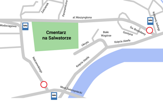 Cmentarz Salwatorski w Krakowie. Organizacja ruchu w czasie Wszystkich Świętych 2024