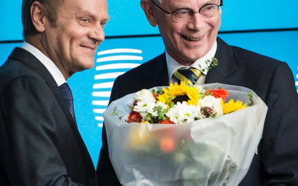 Herman van Rompuy ogłasza, że jego następcą zostanie Donald Tusk. 30 sierpnia, Bruksela