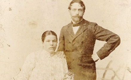 Żona Teodora i Stanisław Wyspiański ok. 1901. Artysta żył w latach w 1869–1907