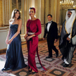 Carla Bruni i Mozah bin Nasser al-Missned, w głębi Nicolas Sarkozy i emir Kataru Hamad bin Khalif al