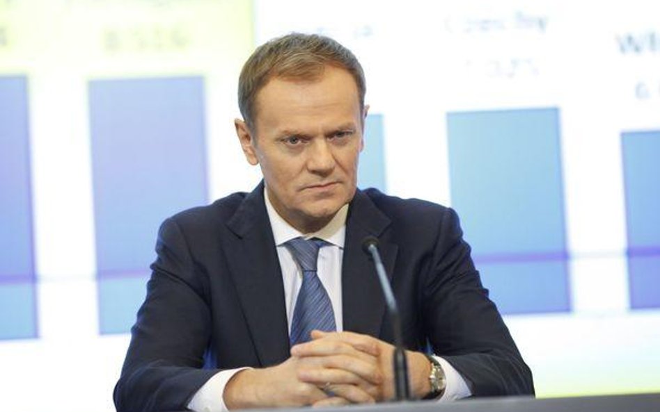 Premier Donald Tusk w czasie czwartkowej konferencji