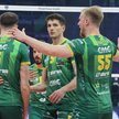 Siatkarze Aluronu CMC Warta Zawiercie cieszą się podczas półfinałowego meczu turnieju Final Four Lig