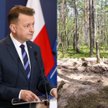Mariusz Błaszczak i miejsce uderzenia rosyjskiej rakiety pod Bydgoszczą
