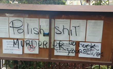 Polska - Izrael: Swastyki na polskiej ambasadzie w Tel Awiwie