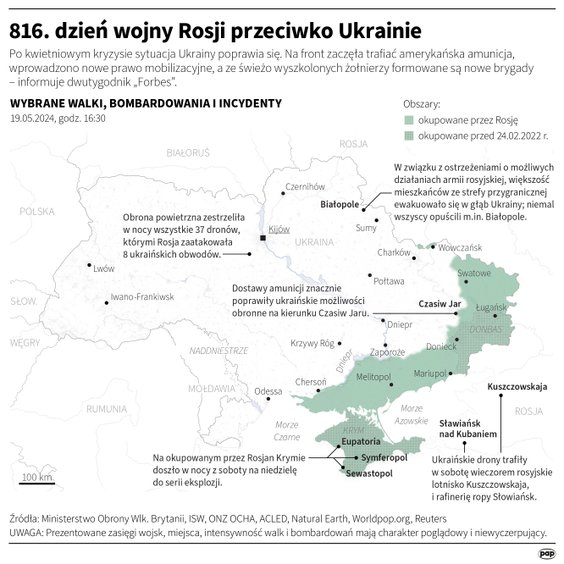 Tak wyglądała sytuacja na froncie w 816. dniu wojny