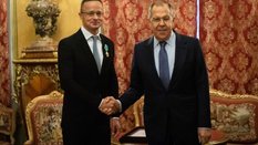 Péter﻿ Szijjártó i Siergiej Ławrow w Moskwie