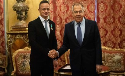 Péter﻿ Szijjártó i Siergiej Ławrow w Moskwie