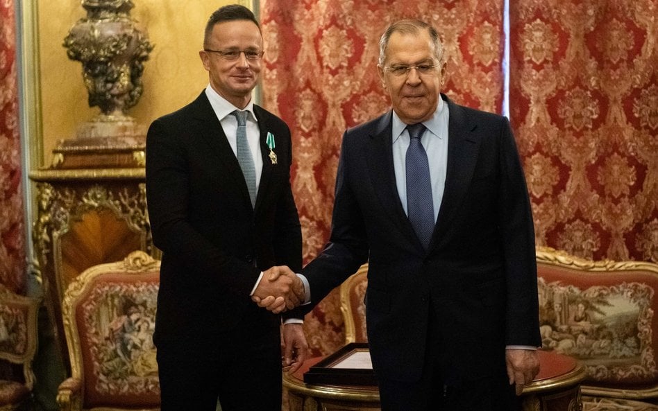 Péter﻿ Szijjártó i Siergiej Ławrow w Moskwie
