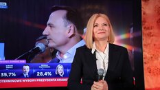 Monika Piątkowska, kandydatka KO i PSL na prezydenta miasta Monika Piątkowska podczas wieczoru wybor
