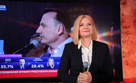 Monika Piątkowska, kandydatka KO i PSL na prezydenta miasta Monika Piątkowska podczas wieczoru wybor