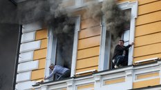 Atak drona na centrum Kijowa. Płonie budynek Narodowej Akademii Nauk