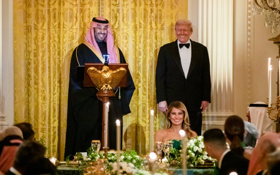 Prezydent USA Donald Trump, Melania Trump i Mohammed bin Salman, następca tronu Arabii Saudyjskiej, 