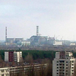 Widok na elektrownię z miasta Prypeć