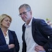 Andżelika Borys i Andrzej Poczobut podczas spotkania w Białymstoku