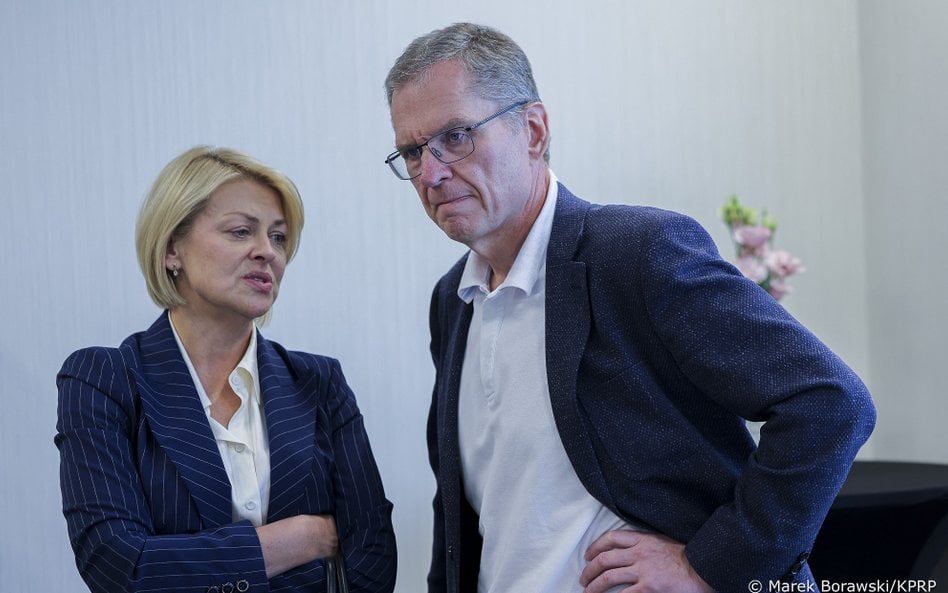 Andżelika Borys i Andrzej Poczobut podczas spotkania w Białymstoku