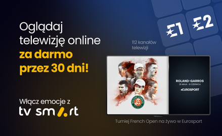 Transmisje French Open w TV Smart przez miesiąc za darmo