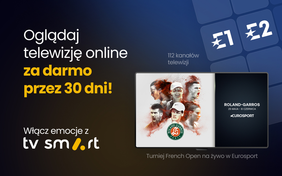 Transmisje French Open w TV Smart przez miesiąc za darmo