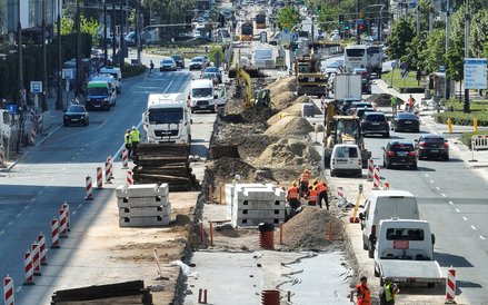 Marszałkowska między rondem Dmowskiego a Ogrodem Saskim to plac budowy