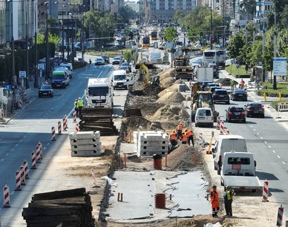 Marszałkowska między rondem Dmowskiego a Ogrodem Saskim to plac budowy