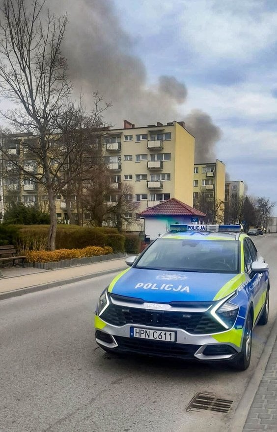 Pożar tzw. chińskiego marketu przy ulicy Piłsudskiego w Czersku
