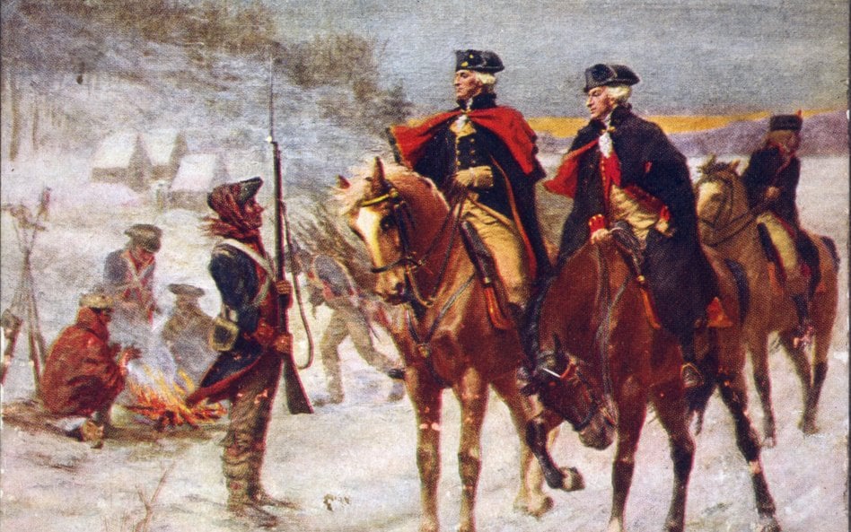 „Jerzy Waszyngton i Lafayette w Valley Forge” – obraz Johna Warda Dunsmore’a z 1907 r. Armia Kontyne
