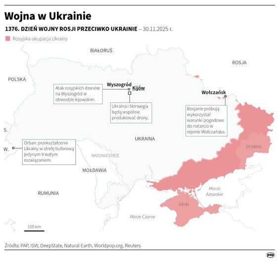 Tak wyglądała sytuacja na froncie w 1376 dniu wojny