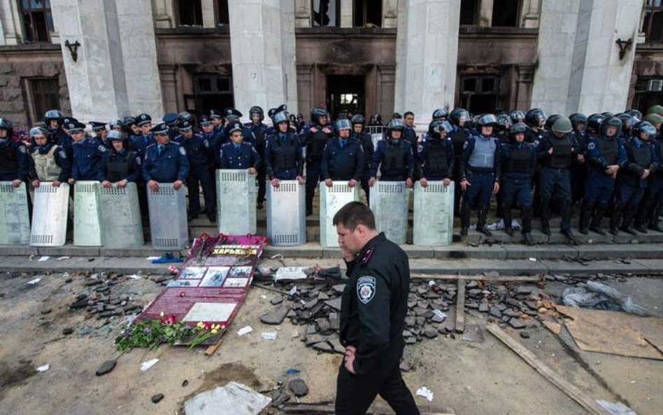 Odessa. Budynek związków zawodowych dzień po podpaleniu. Zginęło tam ponad 40 osób.