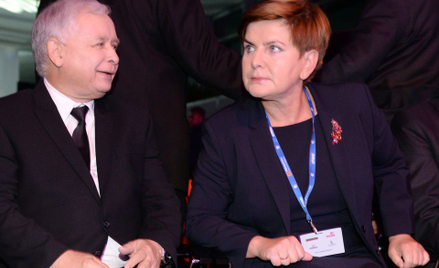 Prezes PiS Jarosław Kaczyński i wiceprezes partii Beata Szydło