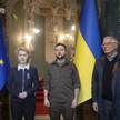 Ursula von der Leyen, Wołodymyr Zełenski i Josep Borrell podczas spotkania w Kijowie