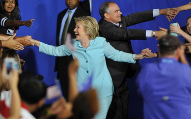 Hilary Clinton w towarzystwie Tima Kaine’a na sobotnim wiecu na uniwersytecie w Miami. Fot. Gaston D