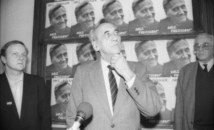 Aleksander Hall i Tadeusz Mazowiecki, kampania prezydencka w 1990 r.