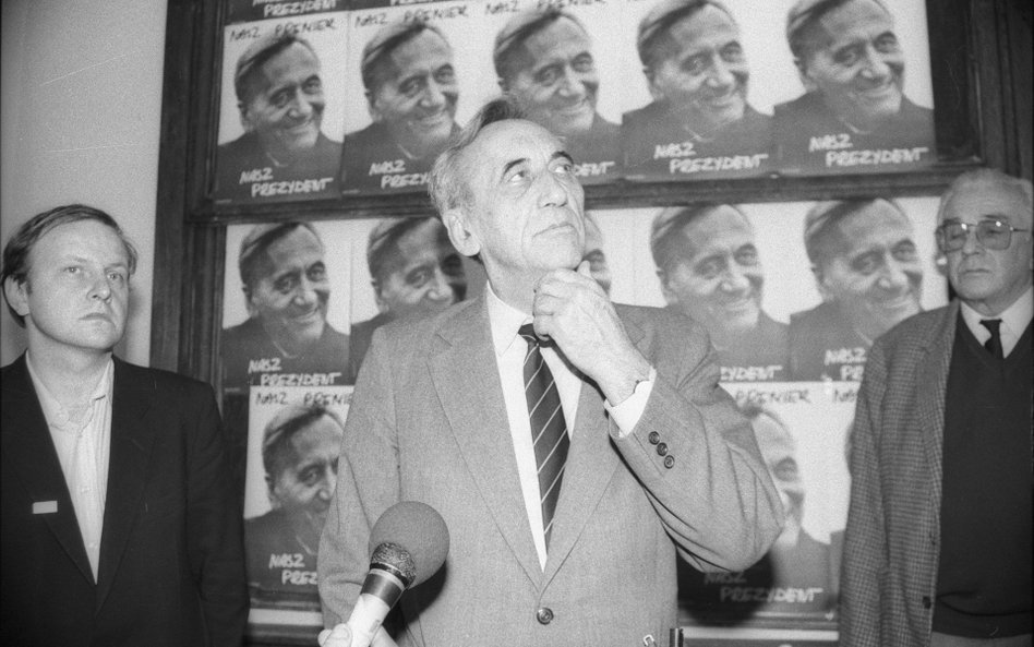 Aleksander Hall i Tadeusz Mazowiecki, kampania prezydencka w 1990 r.