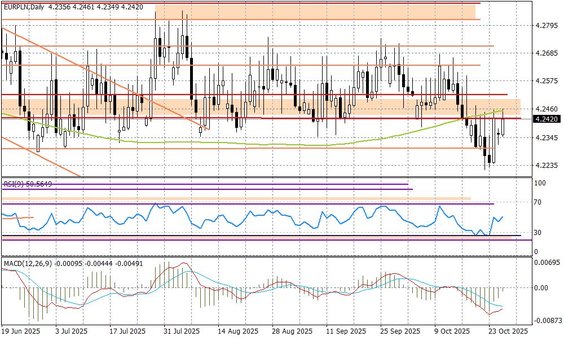 Wykres dzienny EURPLN