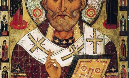 XIII-wieczna ruska ikona jasnowłosego św. Mikołaja z Myry
