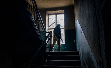 Ukraiński żołnierz w Bachmucie