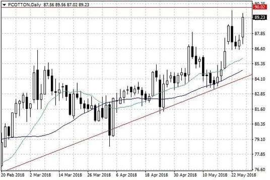 Notowania bawełny w USA – dane dzienne