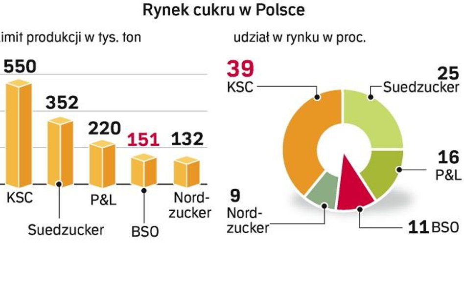 ProdukcjĄ cukru w Polsce zajmuje siĘ PIĘĆ firm. Reforma unijnego rynku cukru wymusza konsolidację. P