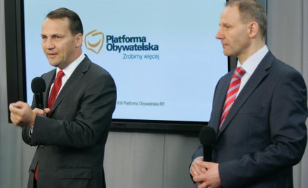 Szef MSZ Radosław Sikorski i europoseł Jacek Protasiewicz