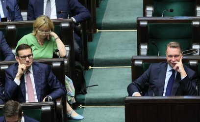 Mateusz Morawiecki (przewodniczący Klubu Parlamentarnego Rozwój Plus) i Przemysław Czarnek (wiceprez