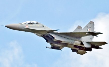 Na zdjęciu jeden z samolotów Su-30 MKI należący do sił powietrznych Indii
