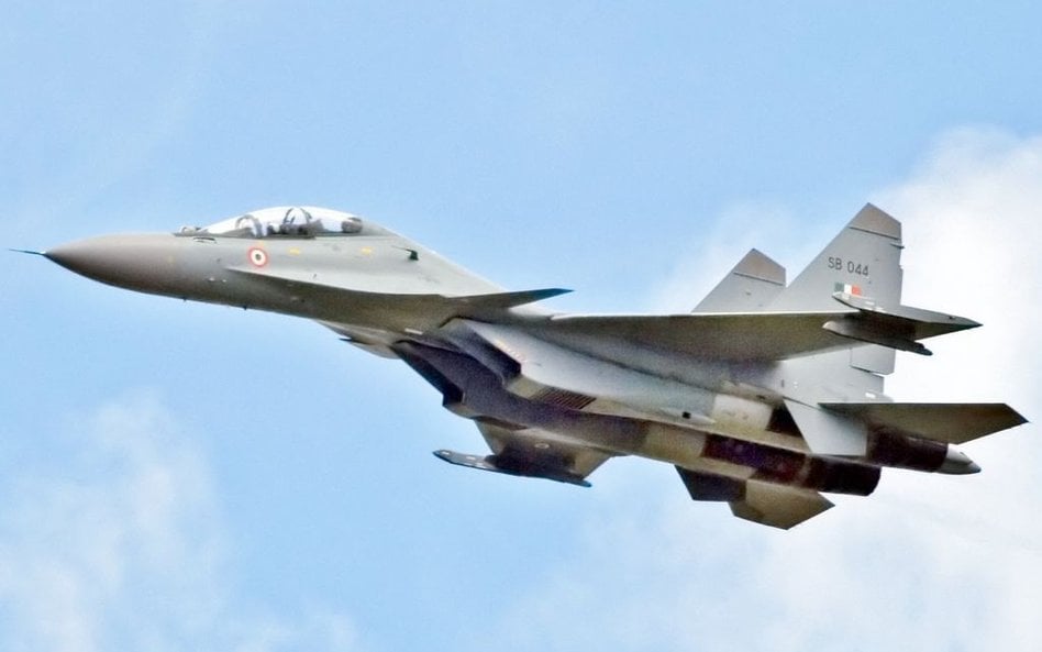 Na zdjęciu jeden z samolotów Su-30 MKI należący do sił powietrznych Indii