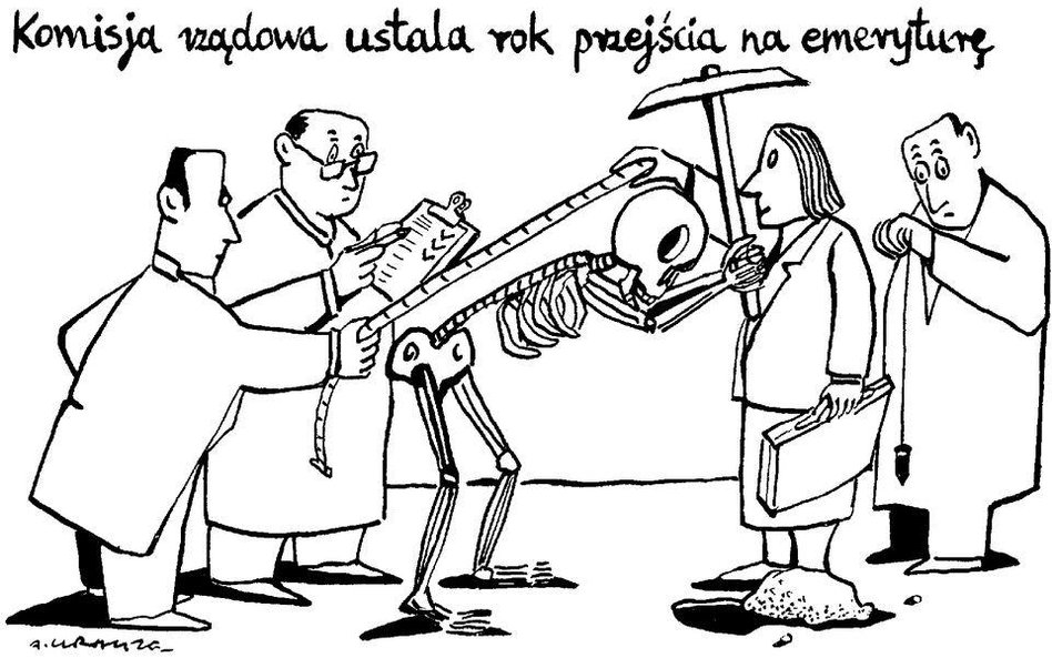 Komentarz rysunkowy. Komisja rządowa ustala