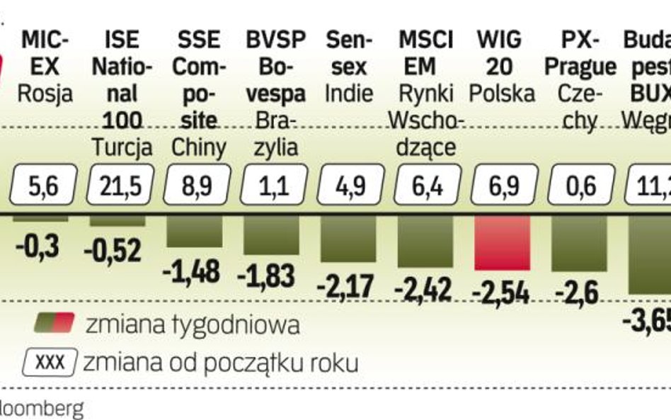 Tylko giełda w Buenos Aires oparła się spadkom